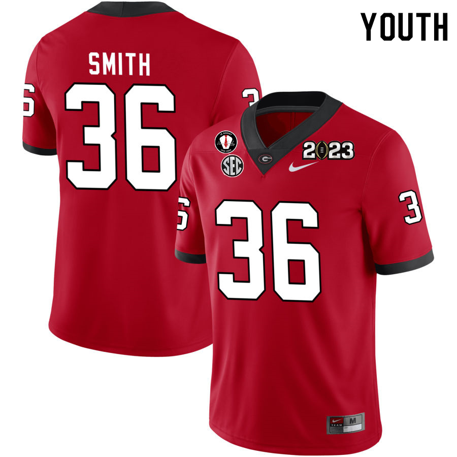 Youth #36 Colby Smith Georgia Bulldogs 2022-23 CTP National Championship Football Jerseys